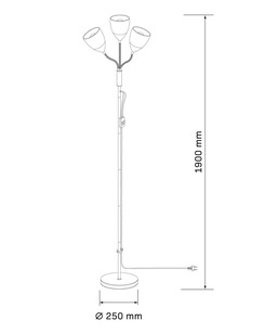 Торшер Goldlux 330673 Tulip E27 3x20W IP20 чорний